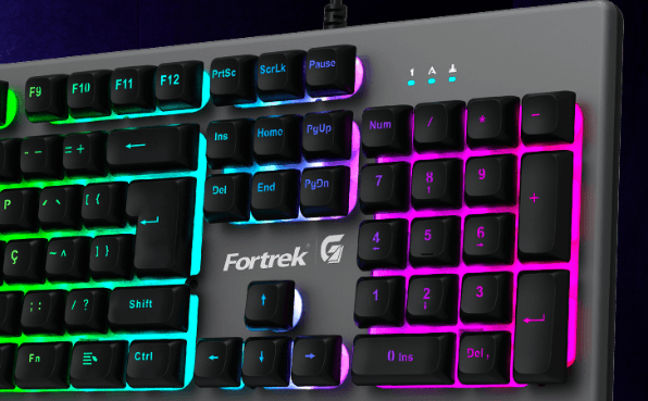 Kit Gamer Fortrek Ranger Rainbow, Teclado ABNT2 e Mouse, LED Rainbow, USB - 70551