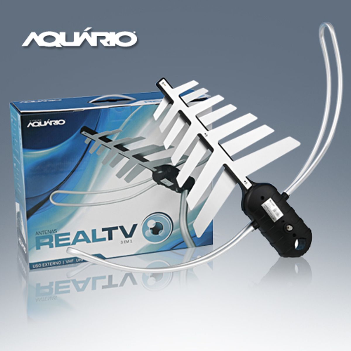 Antena Aquario Dtv 3000 3 Em 1 Uhf Vhf Hdtv Lojaibyte