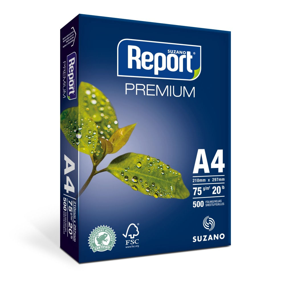 Resma de Papel A4 Suzano Report Premium