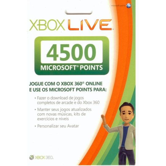 Live 4500 Pontos Xbox 360 Microsoft (56P-00284)