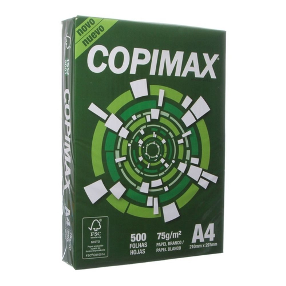 Resma Papel Sulfite A4 75gr 210 X 297mm Pacote Com 500 Folhas Copimax Lojaibyte 6465