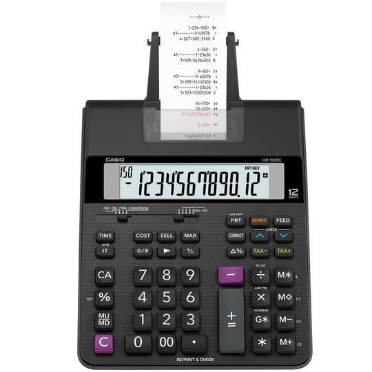 Calculadora com Bobina Casio HR-150RC com Impressão em duas cores