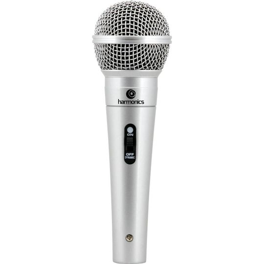 Microfone Dinâmico Supercardióide Cabo 4,5m Harmonics MDC201 - Prata