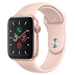 Apple Watch Series 5 GPS, 44 mm, Alumínio Dourado, Pulseira Esportiva Areia Rosa e Fecho Clássico - MWVE2BZ/A