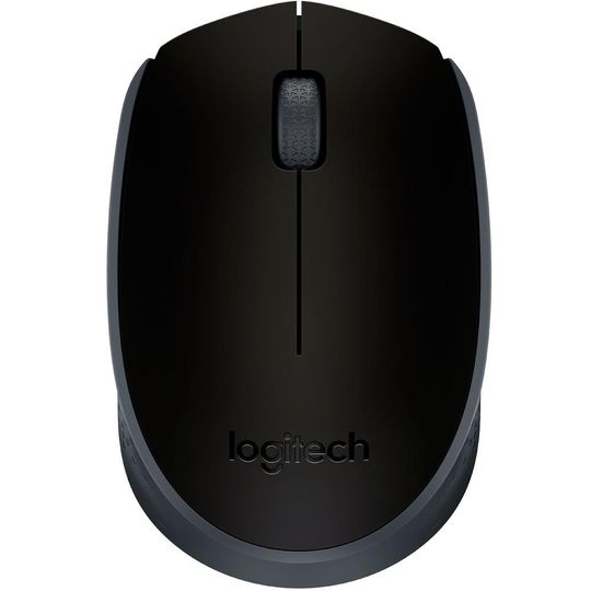 Mouse sem fio Logitech M170, com Design Ambidestro Compacto, Conexão USB e Pilha Inclusa, Preto e Cinza - 910-004940