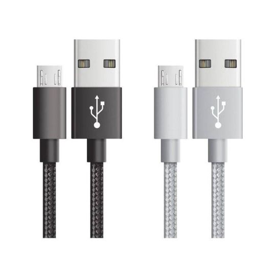 Cabo Micro USB Reversível 2 Metros + Cabo Micro USB 1 Metro - Easy Mobile (CBPROMQC2PR)