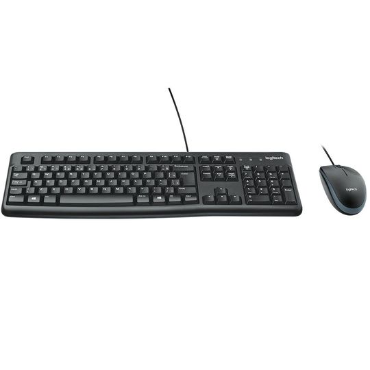 Teclado e Mouse Logitech MK120 Resistente à água 1000dpi Preto ABNT2