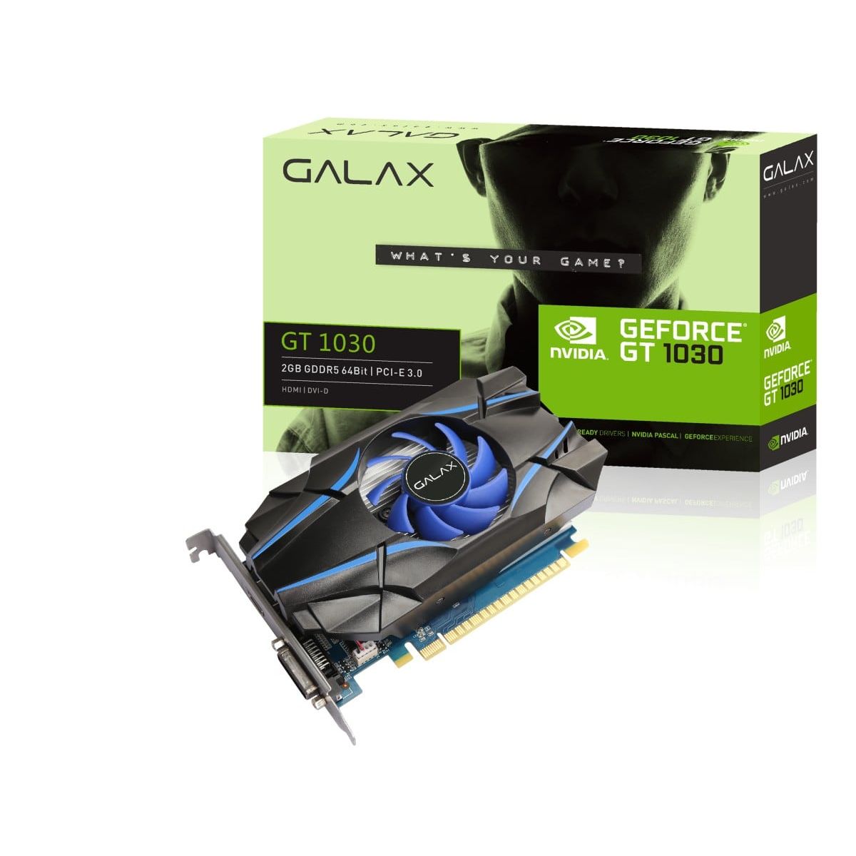 Placa de Vídeo Gamer GALAX GeForce GT 1030 2GB GDDR5 64bits-30NPH4HVQ4ST