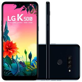Smartphone-LG-K50S-32GB-13MP-Tela-6.5--Preto-com-Capa-JellyCase-Transparente
