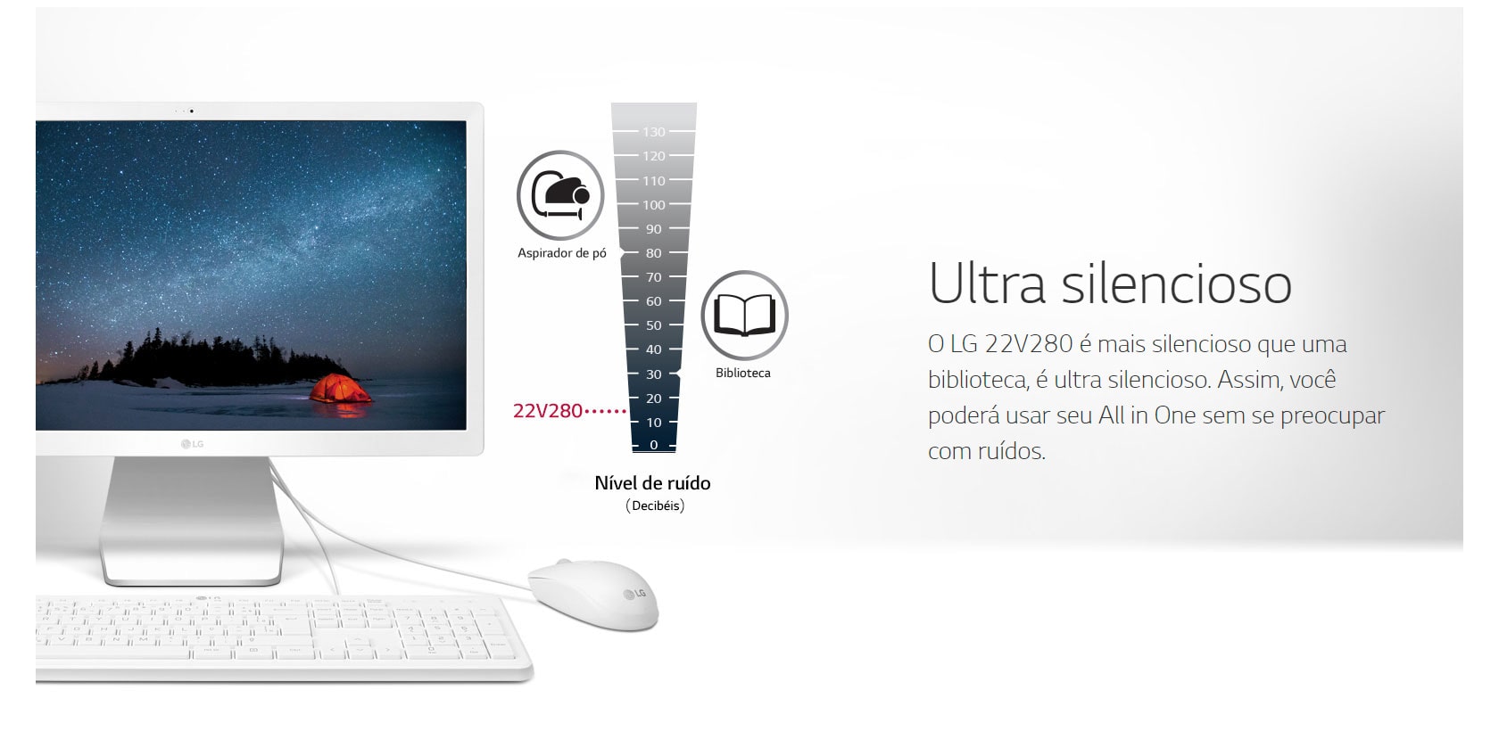 Computador All in One LG 22V280-L.BY31P1 com Intel Celeron Quad Core 4GB 500GB 21,5 Full HD Windows 10 - Branco