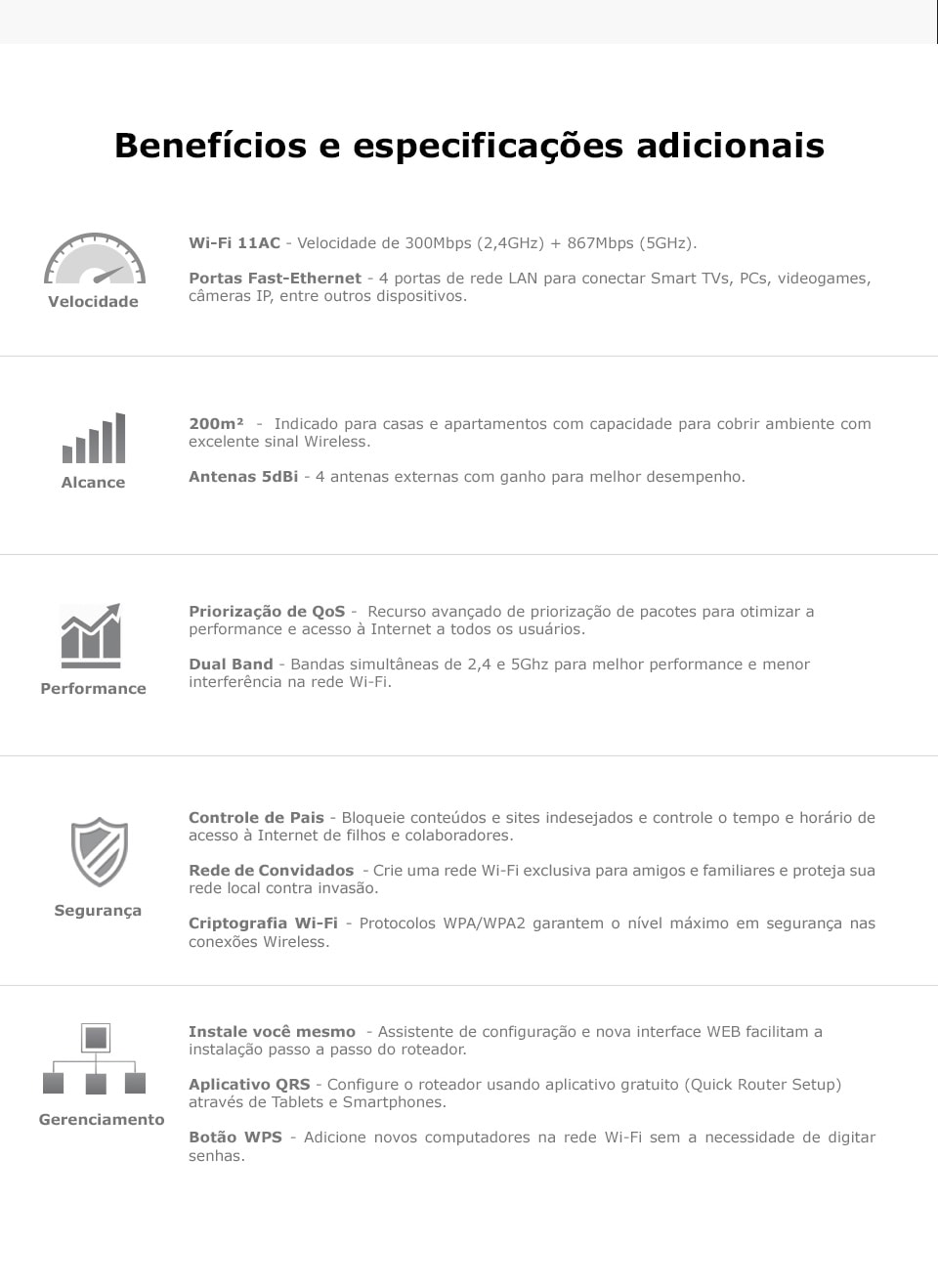 Roteador Cloud AC Dual Band WiFi 1200mbps D-Link DIR-822