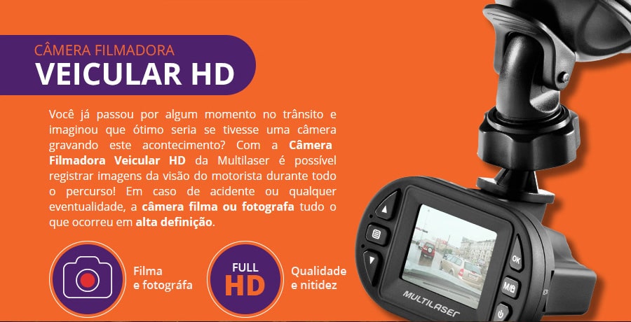filmadora automotiva hd multilaser au013