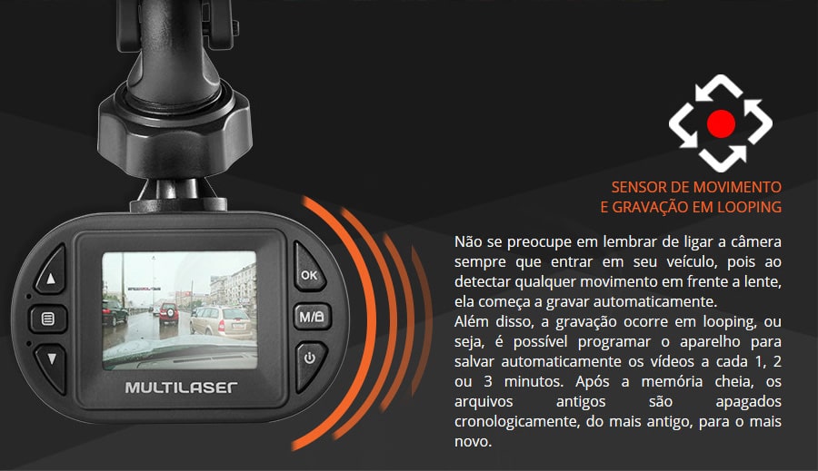 filmadora automotiva hd multilaser au013