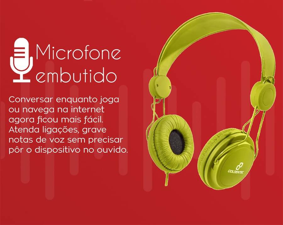 Fone de Ouvido Headset GT Soul Colors Goldentec