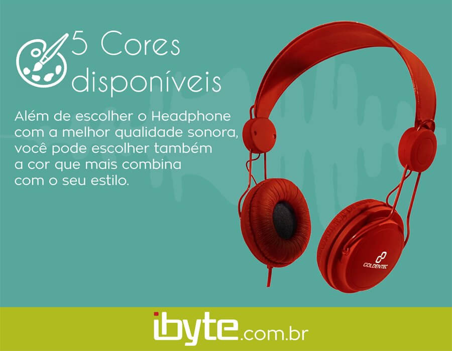 Fone de Ouvido Headset GT Soul Colors Goldentec