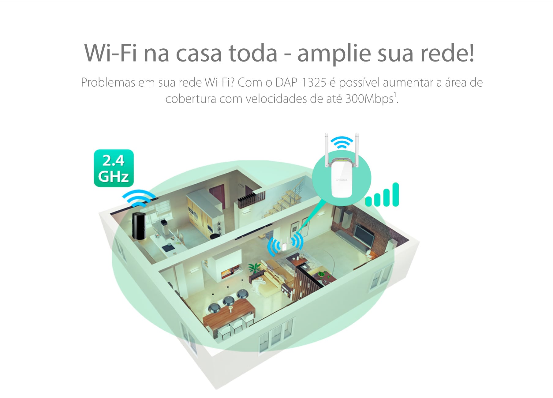 Cobertura em toda a casa