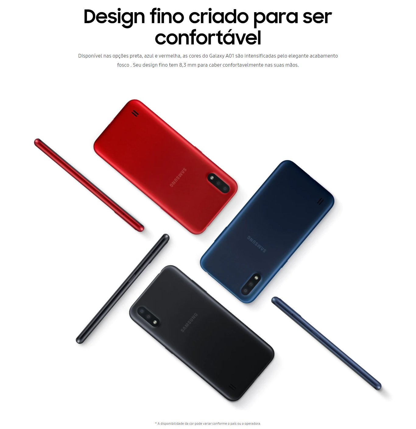 Smartphone Samsung Galaxy A01 32GB Dual  Azul  Câm. Dupla + Câm. Selfie 5MP - SM-A015MZBSZTO