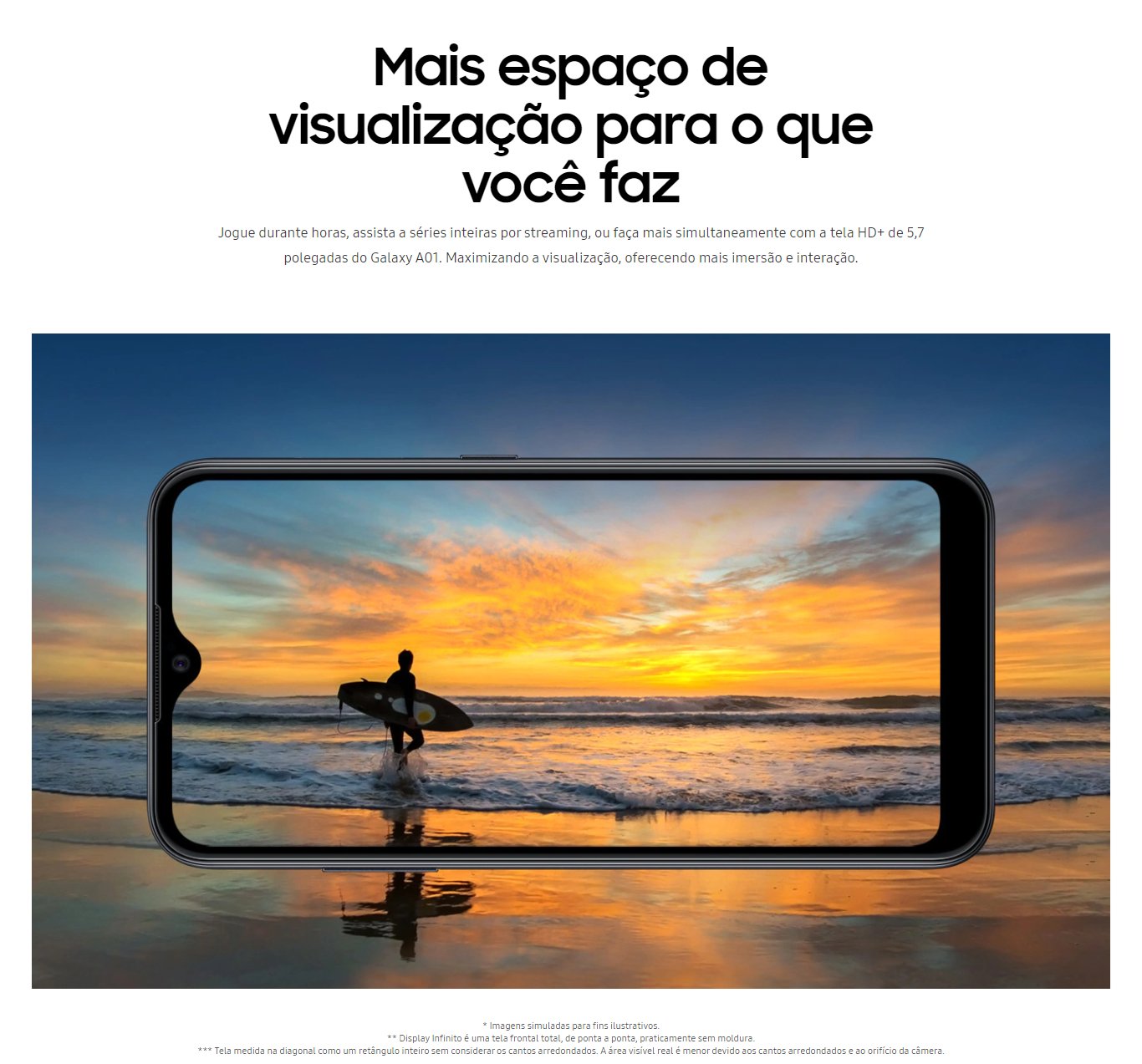 Smartphone Samsung Galaxy A01 32GB Dual  Azul  Câm. Dupla + Câm. Selfie 5MP - SM-A015MZBSZTO
