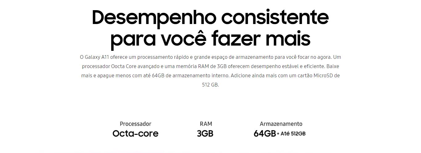  Smartphone Samsung Galaxy A11 64GB Dual Preto Câm. Tripla + Selfie 8MP - SM-A115MZBSZTO