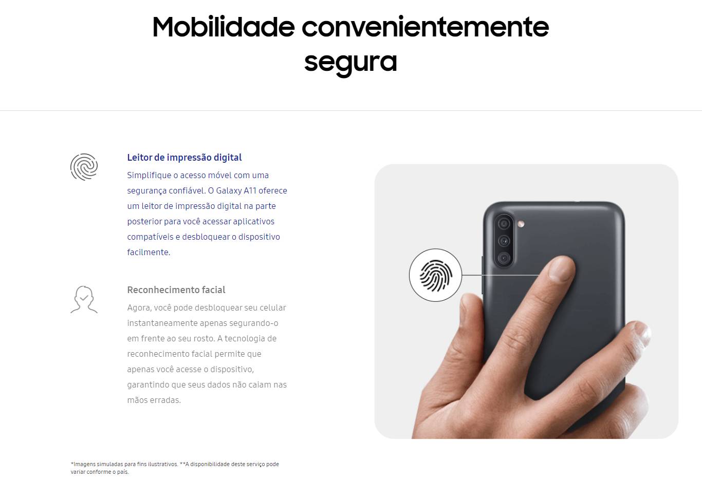 Smartphone Samsung Galaxy A11 64GB Dual Azul Câm. Tripla + Selfie 8MP - SM-A115MZBSZTO