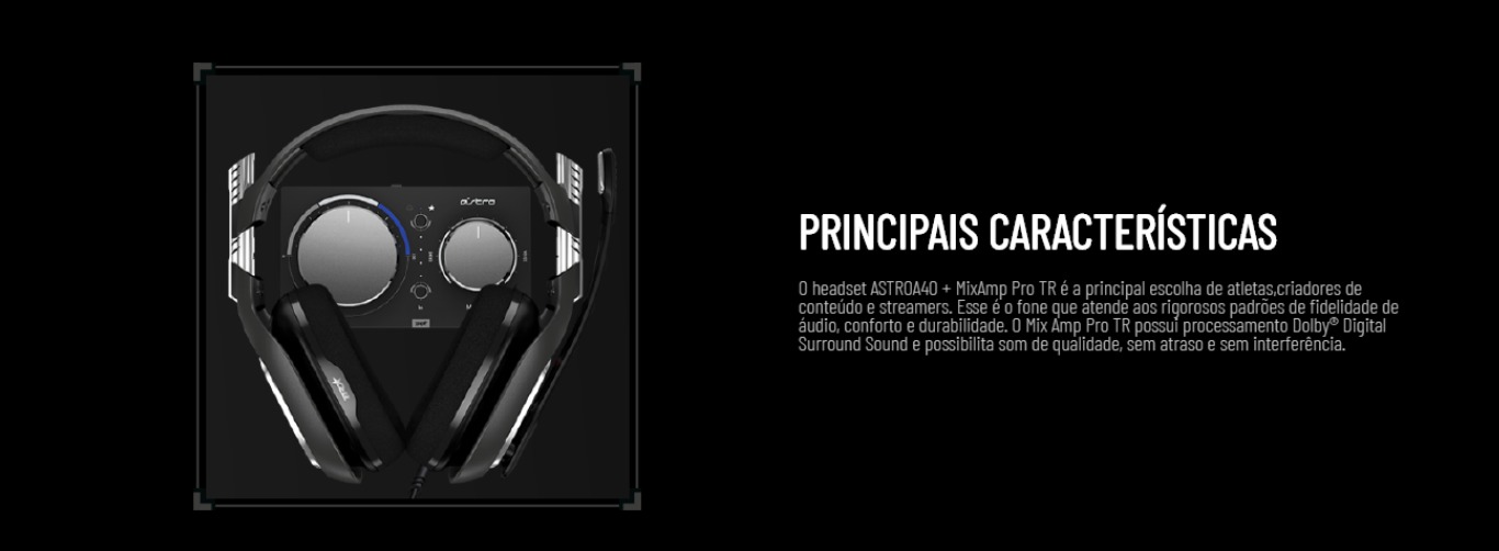  Headset Gamer Logitech Astro A40 e MixAmp Pro TR - PS4 - 939-001791