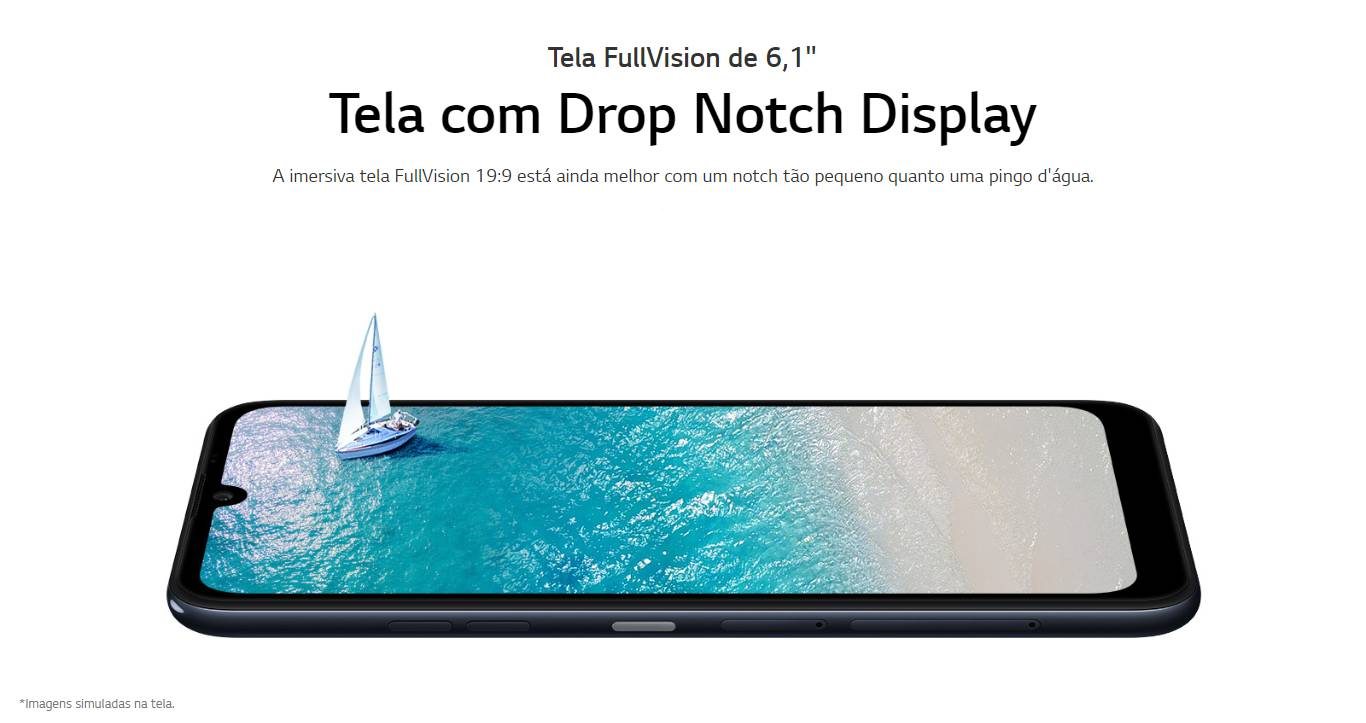 Smartphone LG K40S Azul 32GB, RAM de 3GB, Tela de 6,1