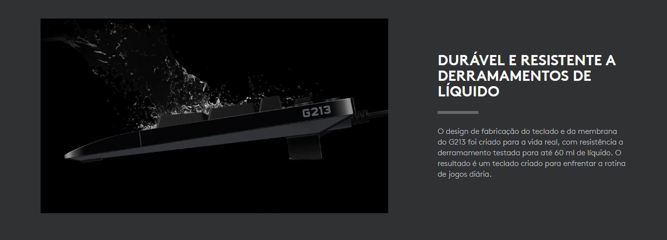 Teclado Gamer Logitech G213 Prodigy, RGB, ABNT2 - 920-009438