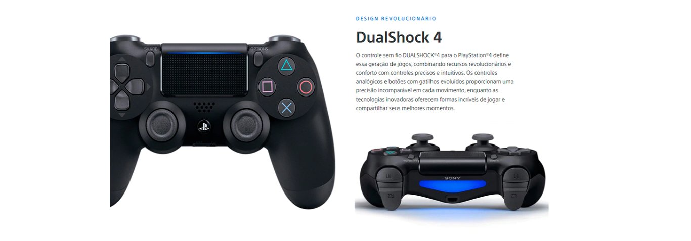 Controle PS4 Sem Fio Original Sony Playstation 4 Dualshock 4 - Preto 