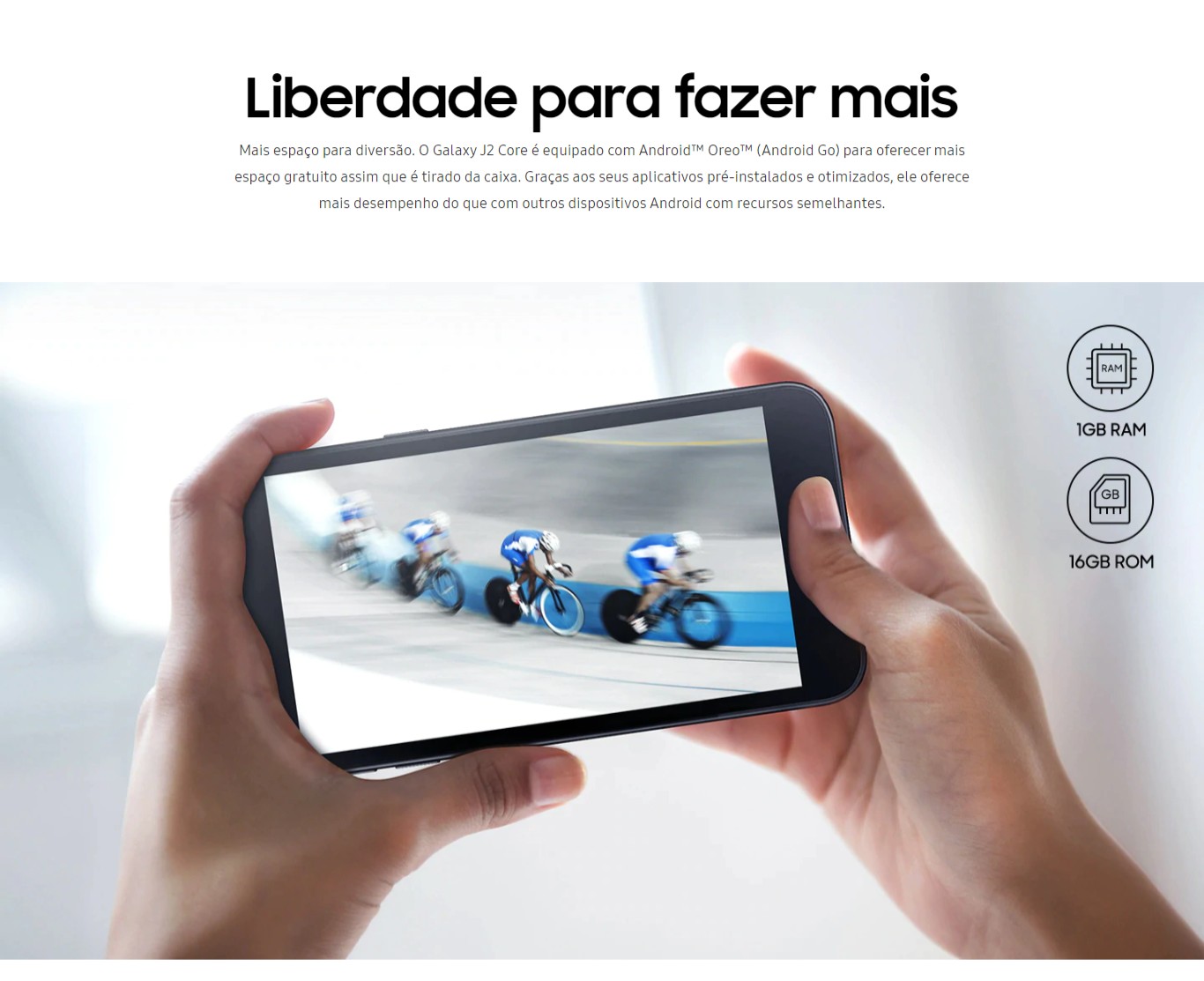 Smartphone Samsung Galaxy J2 Core 16GB Dual Chip Tela 5