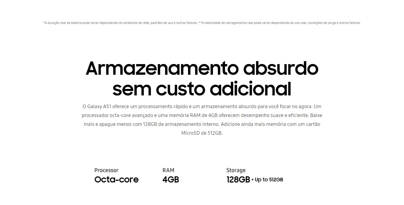 Smartphone Samsung Galaxy A51 128GB Azul 4G - 4GB RAM 6,5