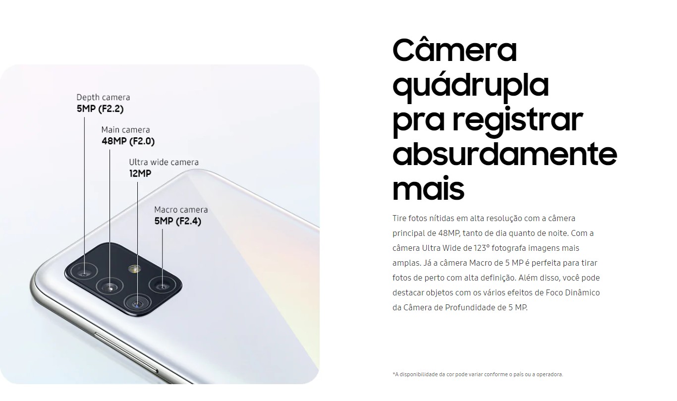 Smartphone Samsung Galaxy A51 128GB Azul 4G - 4GB RAM 6,5