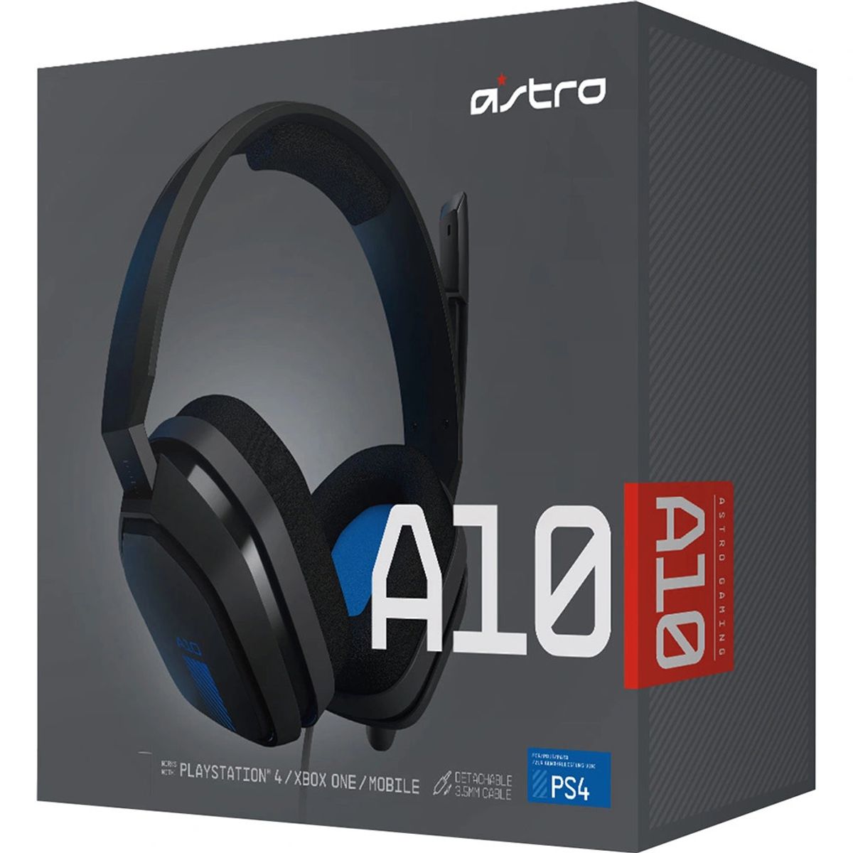 Headset Gamer Logitech Astro A10 PS4 com Fio Preto/Azul lojaibyte