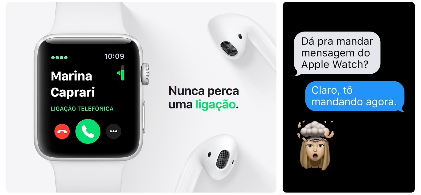 Apple Watch Series 3 Cellular 42 mm Alumínio Cinza Espacial Pulseira Esportiva Preto e Fecho Clássico - MTH22BZ/A
