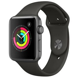 Apple-Watch-Series-3-42-mm-Aluminio-Cinza-Espacial-Pulseira-Esportiva-Preto-e-Fecho-Classico-e-Base-de-Carregamento-4-em-1-Goldentec