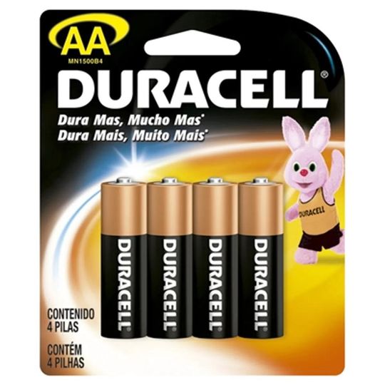 Pilha Alcalina AA Pequena com 4und- Duracell