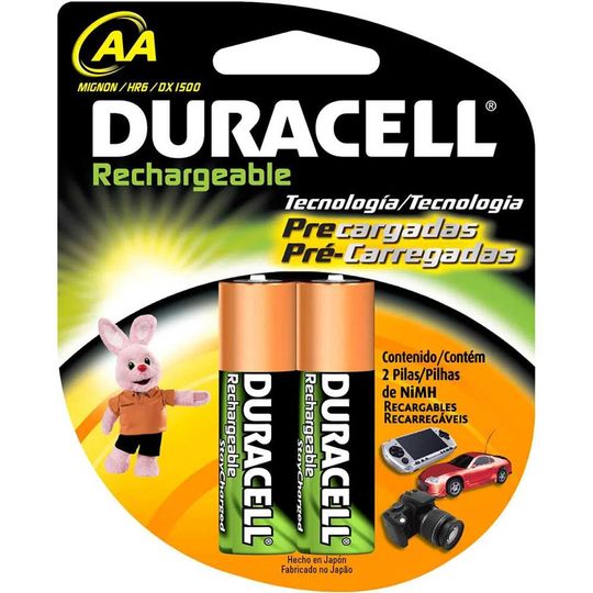 Pilha Recarregável Duracell AA 2 Unidades