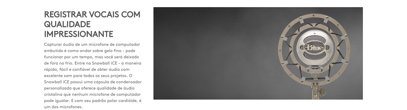 Microfone Condensador USB Logitech Blue Snowball Ice Preto