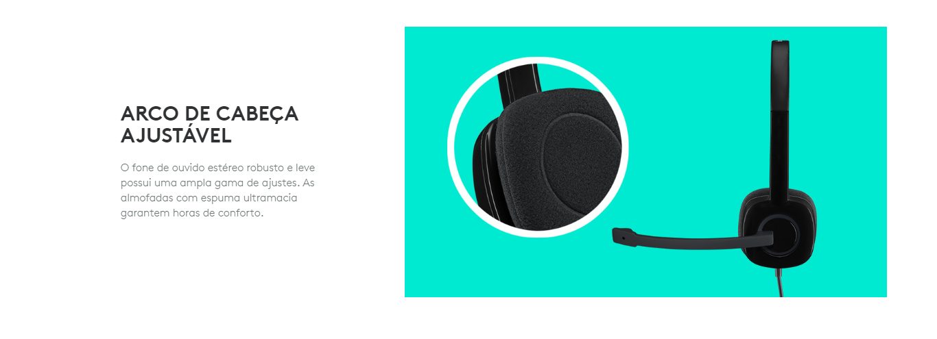 Headset Logitech H151 Estéreo Analógico P3 Preto