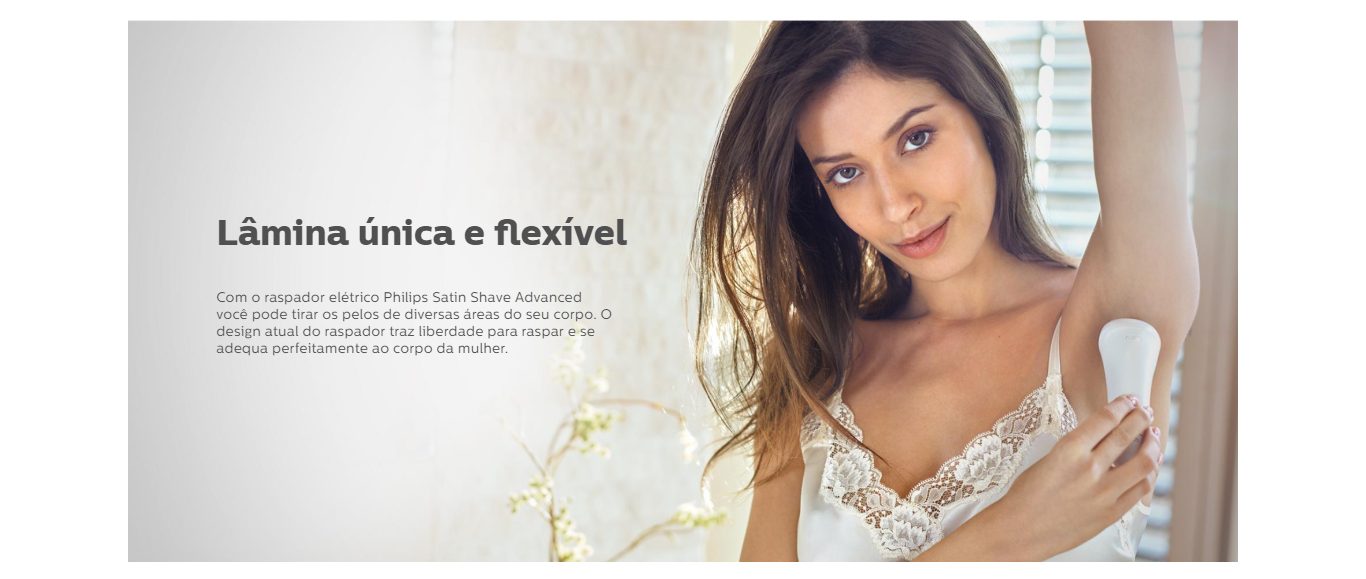 Raspador Elétrico de Pelos Philips Satin Shave Advanced 1 Velocidade 1 Acessório Seco ou Molhado Branco/Azul - BRL130/00