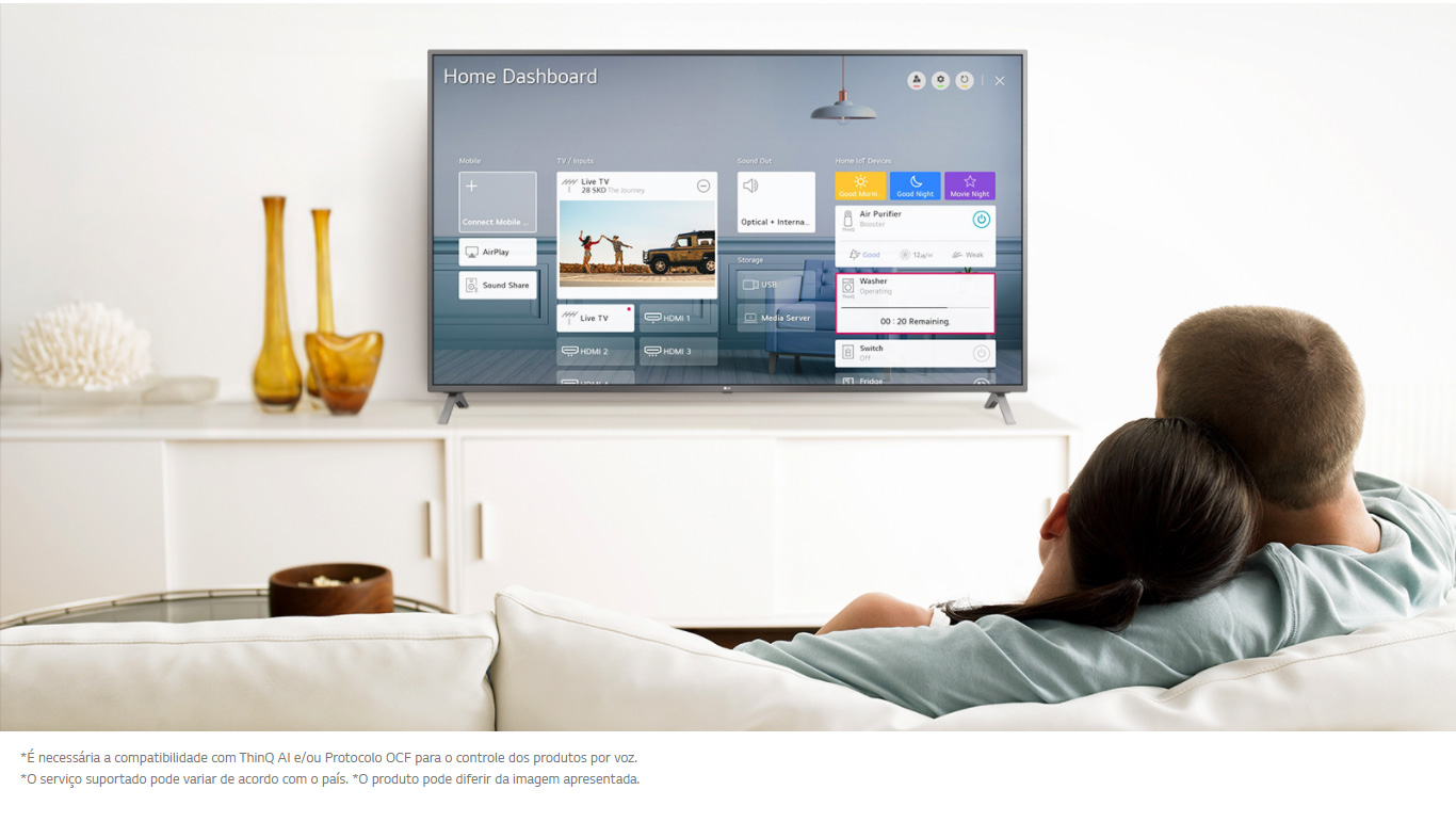 Smart TV LG 70 4K Bluetooth, HDR 10 Pro, Inteligência Artificial ThinQ AI e Smart Magic