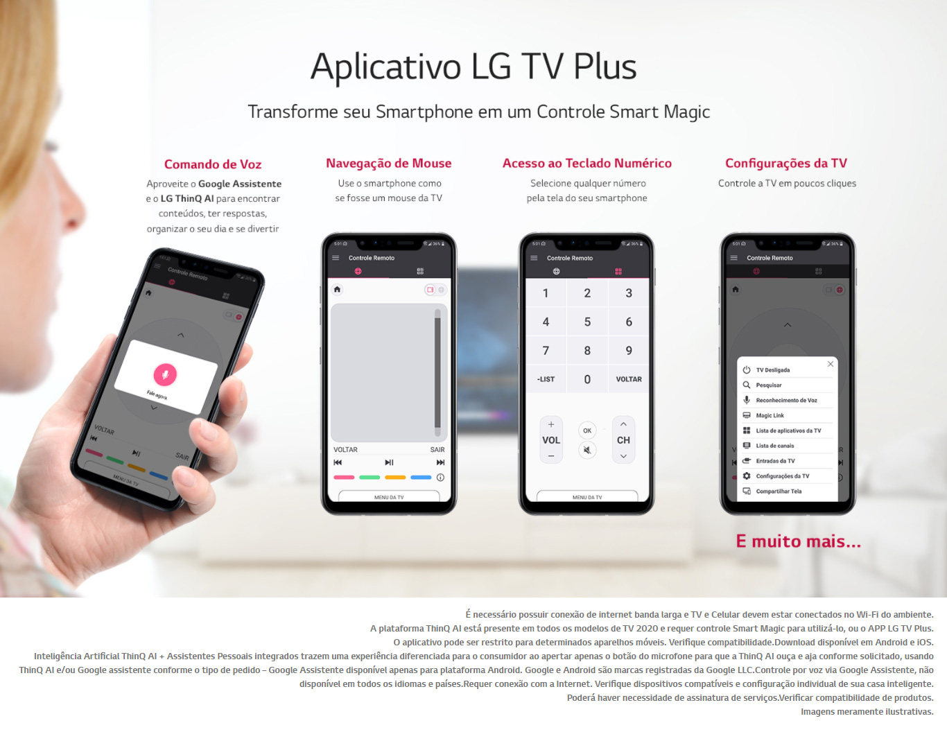 Smart TV LG 70 4K Bluetooth, HDR 10 Pro, Inteligência Artificial ThinQ AI e Smart Magic