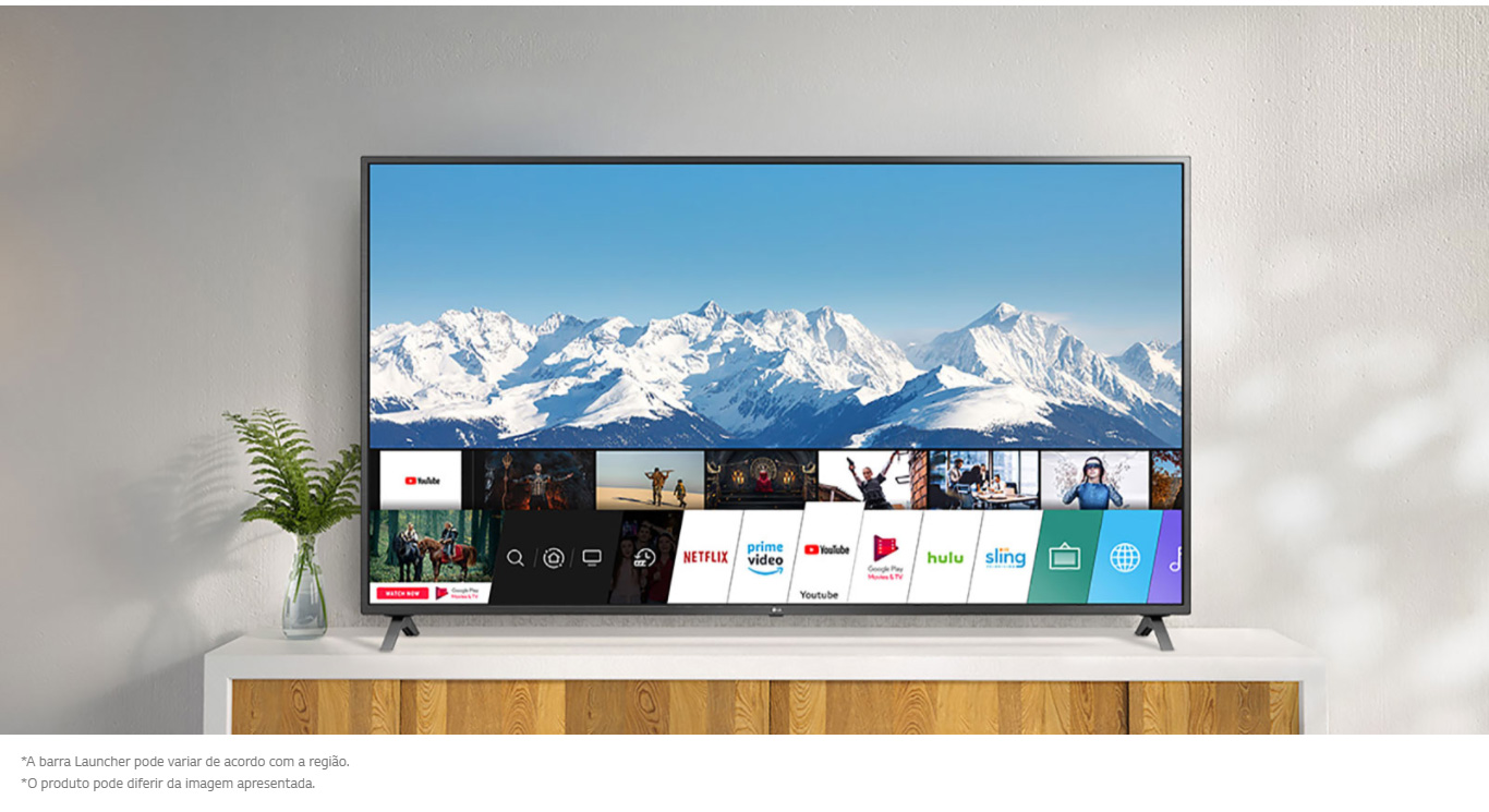 Smart TV LG 70 4K Bluetooth, HDR 10 Pro, Inteligência Artificial ThinQ AI e Smart Magic