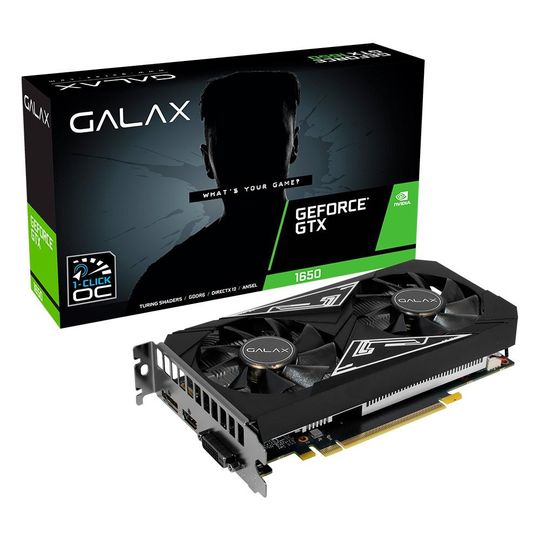 Placa de Vídeo Gamer GALAX EX Plus (1-Click OC) GeForce GTX1650 4GB DDR6 128Bits -65SQL8DS93E1