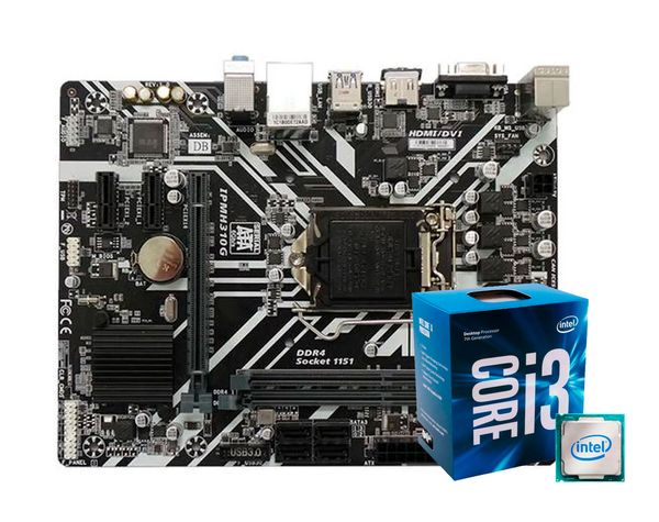 Placa Mãe PCWARE IPMH310G DDR4 LGA 1151 + Processador Intel Core i3-7100