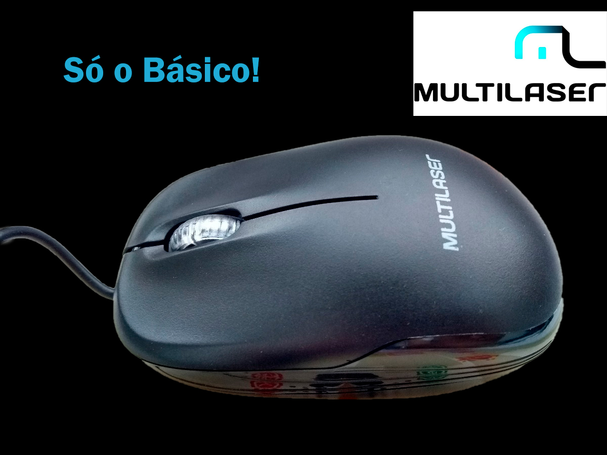 Mouse Multilaser USB 1200DPI, Preto- MO255