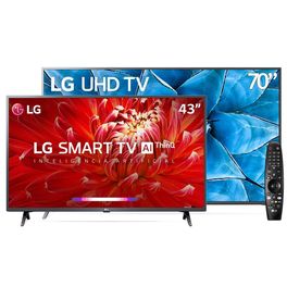 Smart-TV-LED-70--4K-LG-70UN7310-ThinQ-AI-Controle-Smart-Magic-HDR-10-Pro-e-Alexa---Smart-TV-LED-43--Full-HD-LG-43LM6300PSB-ThinQ-AI