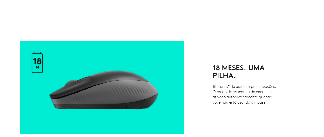 Mouse Logitech M190 USB 3 Botões 1000DPI, Cinza- 910-005902