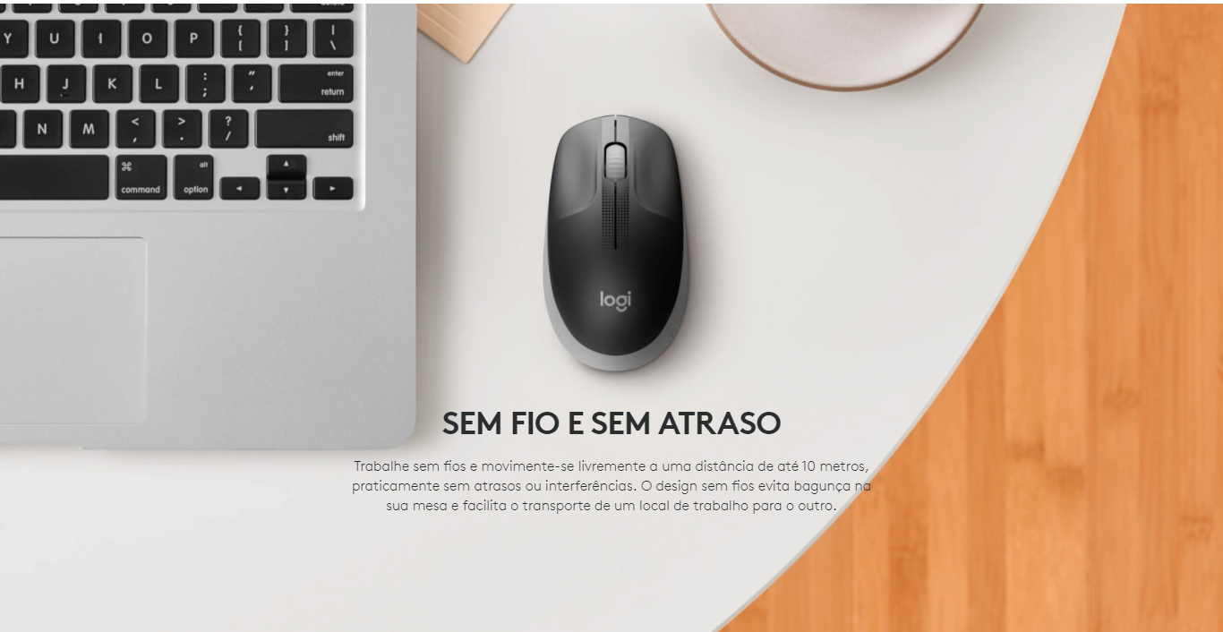  Mouse Logitech M190 USB 3 Botões 1000DPI, Cinza- 910-005902