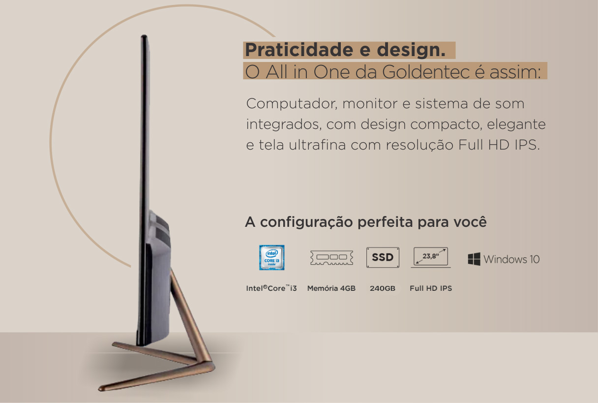 All in One Goldentec Core i3 com Windows