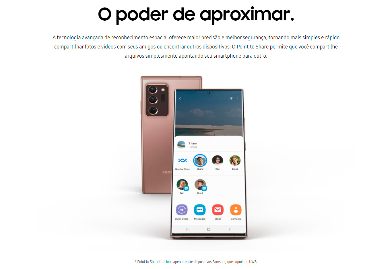 Smartphone Samsung Note20 256GB 8GB Tela Infinita 6,7 Câmera Tripla Traseira 12MP + 64MP + 12MP Frontal de 10MP Bateria 4300mAh Caneta S-Pen Bronze